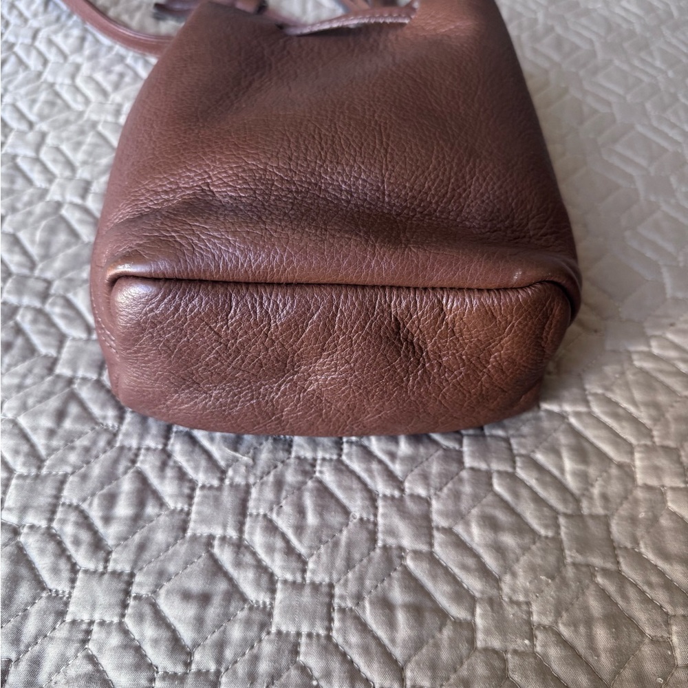 Shaffer Greta Mini Crossbody  Brown Leather Bucket Bag - Picture 5 of 6